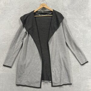 BNCI By Blanc Noir Cardigan Women's Medium Open Front Wool Blend Gray Jacket